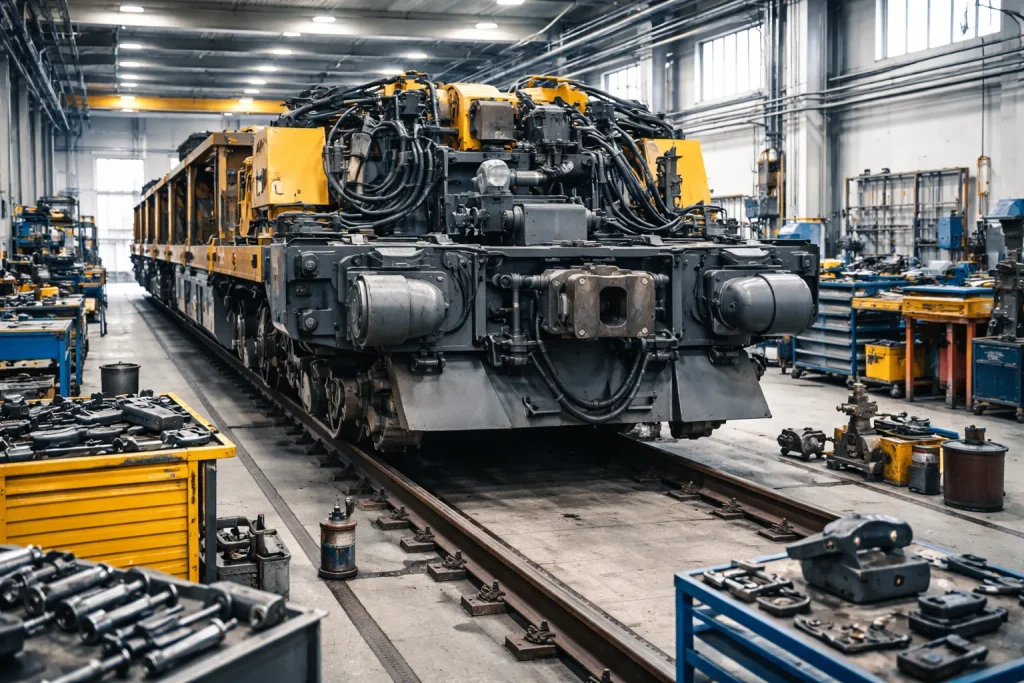 Atelier réactif pour la maintenance et réparation de transbordeurs ferroviaires dans les Bouches-du-Rhône.